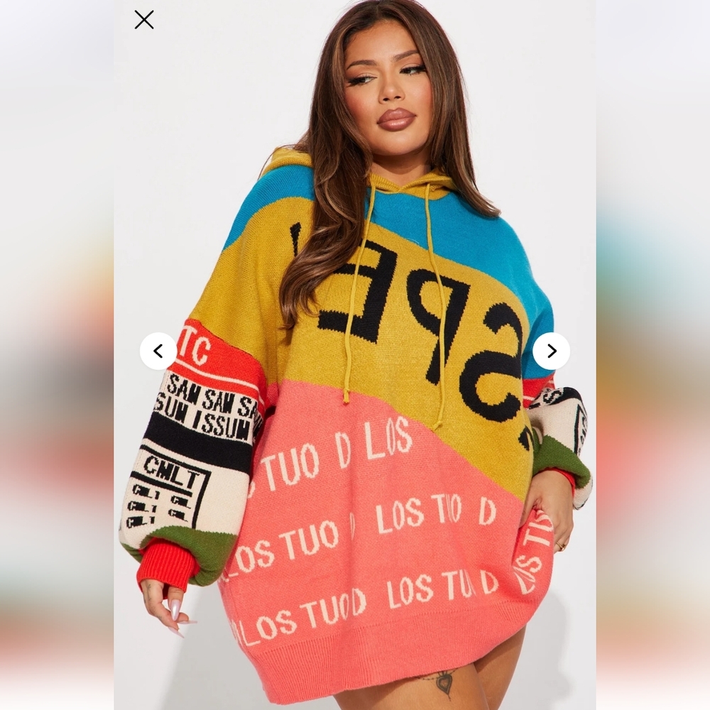 Fashion Nova NWTs Los Moto Sweater Mini Dress - Picture 5 of 7